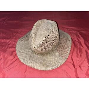 Vintage 80s Men's Straw Fedora Hat Mesh Style Wide Brim Size 7 Maxfli